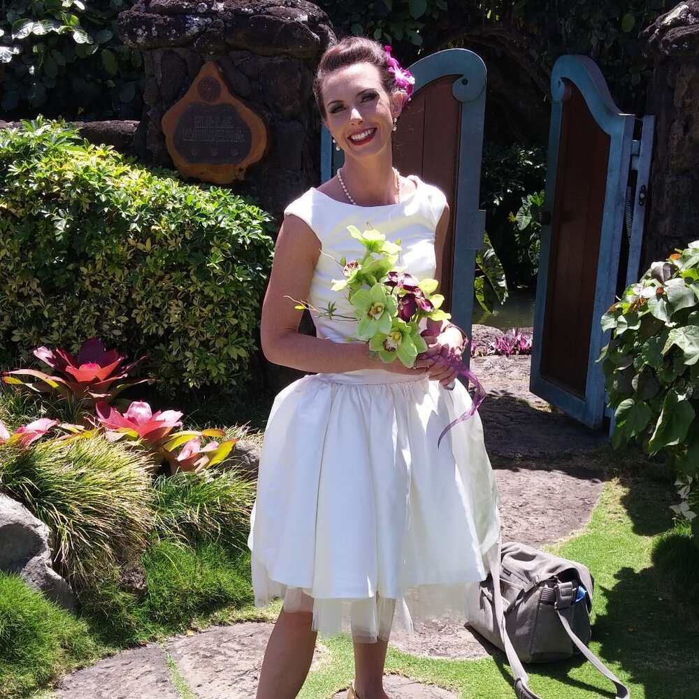 Tea Length Wedding Dress Ivory Audrey Hepburn Funny Face Vintage Style